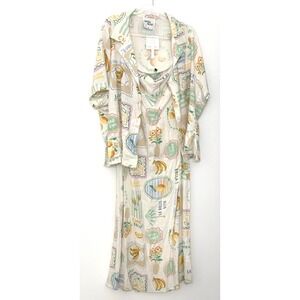 Paper Heart Anthropologie Maxi Dress Womens XL Linen Blend Strapless Slit NWT